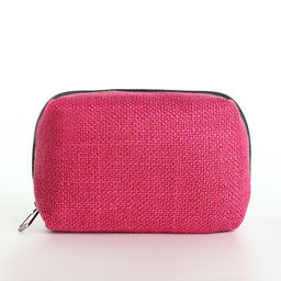 Косметичка женская на молнии, объёмная, маленькая, мягкая, малиновая - Simaland фото 2