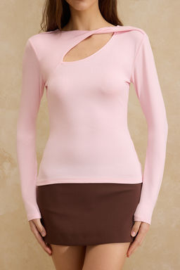 Siyah Fitted/Vucuda Oturan Uzun Kollu Pencere Detayl? Premium Yumusak Orme Bluz TWOSS26BZ00247 - Trendyolmilla фото 8