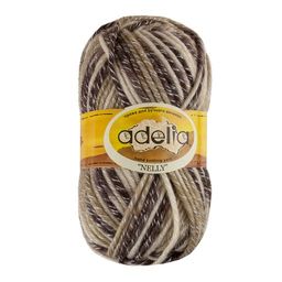 Пряжа ADELIA NELLY 70% шерсть, 30% акрил 5 шт. х 100 г 100 м  5 м