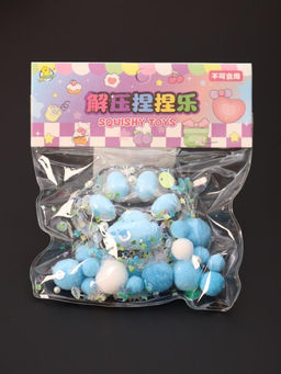 Мялка - антистресс Таба ЛАПКА со звёздочками, голубая, 6 x 7,3 см