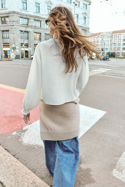 CROPPED BLOUSE WITH CUTWORK EMBROIDERY - Zara фото 7