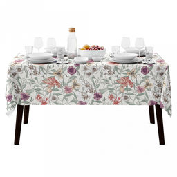 Скатерть 145х145см "Марина Дор", длина стола до 110см, на 4 персоны, рогожка, хлопок "Премиум" 186г/м2, упаковка классическая 28х41см, "Домашняя мода" (Россия)