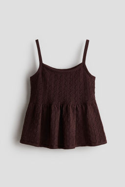 Pointelle-knit strappy top