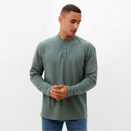 Лонгслив мужской MINAKU, размер 50, хаки