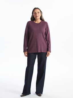 Bisiklet Yaka Ta?l? Kad?n Triko Kazak