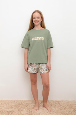 Crockid _ КБ 2828/оливковый хаки,эвкалипт пижама для дев