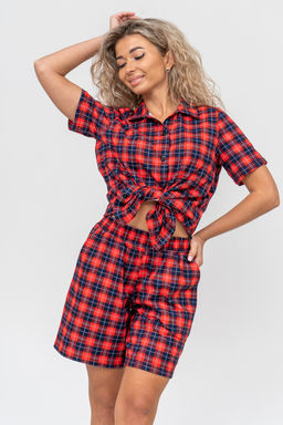 Костюм женский Натали из хлопка в клетку  фото 22