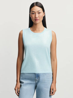 Вязаный топ из вискозы с пайетками / Zarina  фото 3