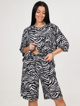 039 ДОМАШНИЙ КОСТЮМ ЖЕНСКИЙ (шорты) (Зебра/серый) - А-дина фото 2