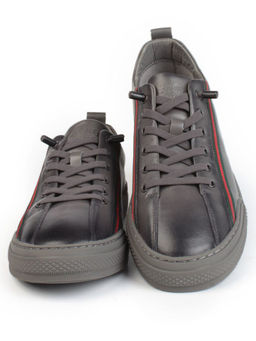 03-A69870-10-5 DK. GRAY Полуботинки спортивные мужские (натуральная кожа)