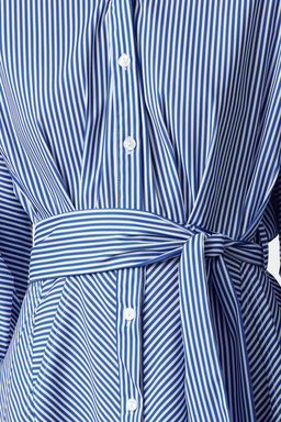 TRENDYOLMILLA Mavi Kusakl? Cizgili Mini Dokuma Gomlek Elbise TWOAW25EL00154  фото 7