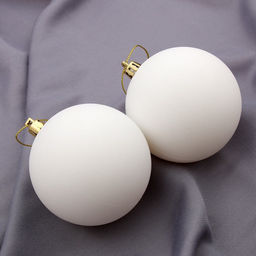 Цена за 2 шт. Ёлочные игрушки Матовый, шары новогодние, d=8 см, набор 2 шт., белый