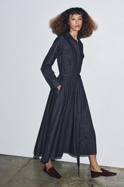 ZW COLLECTION DENIM BELTED DRESS