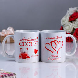 Кружка керамическая Любимой сестре, 320 мл