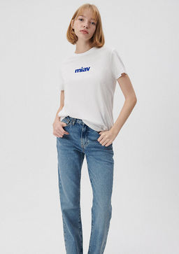 Miav Bask?l? Beyaz Tisort