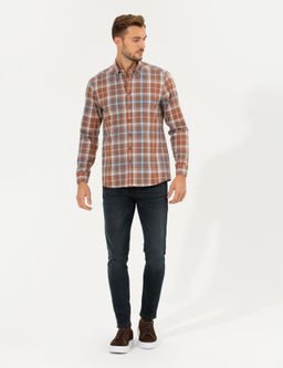 Bordo Regular Fit Uzun Kollu G_mlek