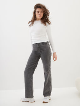 Женские джинсы широкие с высокой посадкой - Mossmore фото 14