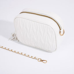 Сумка женская кросс-боди на молнии, 21×7×14 см, белая