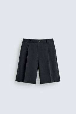 BERMUDA PLIEGUES TRAJE RELAXED FIT / Marino oscuro