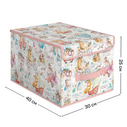 VAL KTRP-BOX-LM Короб стеллажный с крышкой, большой, 30*40*25 см, розов., ПУТЕШАСТИКИ, шт - Valiant фото 3