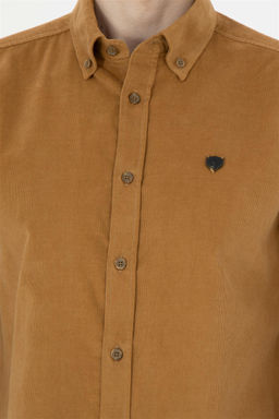 Мужская рубашка светло-хаки с длинным рукавом - U.s. polo assn фото 7