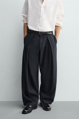 RELAXED FIT PLEATED TROUSERS - Zara фото 2