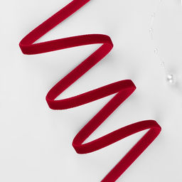 Лента бархатная, 6 мм, 18±1 м, красная №40