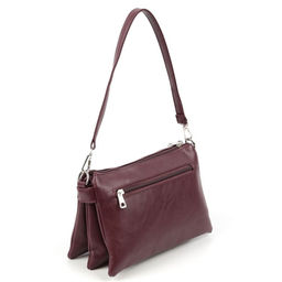 Женская сумка через плечо из эко кожи с пятью отделениями 95350 Бордовый - Cidirro фото 3