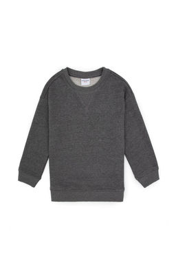 Erkek _ocuk Antrasit Melanj Bisiklet Yaka Basic Sweatshirt