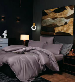 КПБ Candies однотонный с вышивкой на резинке по кругу CANOVR016 Евро