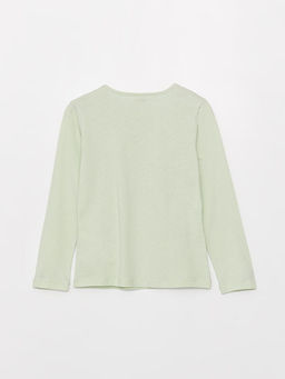 Bisiklet Yaka Bask?l? Uzun Kollu K?z ?ocuk Ti??rt - Waikiki фото 2