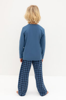 К 1600/синяя волна,клетка пижама для мал