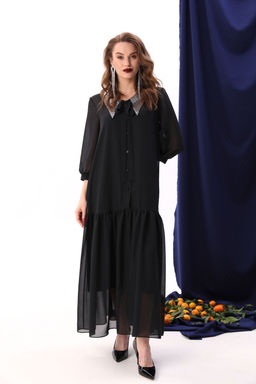 Платье NIKVA н800-3-Р черный+серебро