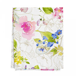 Скатерть 120х145см "Краски лета", длина стола до 105см, на 4 персоны, рогожка (хлопок 100%) 171г/м2, упаковка классическая, пакет ПВХ 28х41см, "Домашняя мода" (Россия)