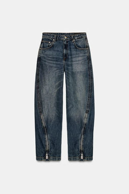 ZW COLLECTION BALLOON MID-WAIST JEANS WITH ZIPS LIMITED EDITION - Zara фото 7