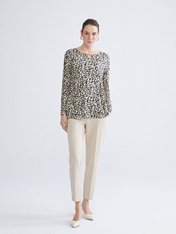 Bisiklet Yaka Desenli Bluz