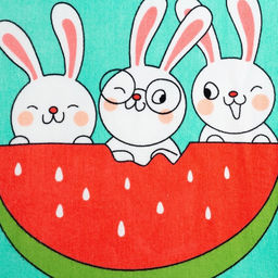 Полотенце-пончо детское махровое Крошка Я Зайчики 60х120см, 100% хлопок, 300гр/м2  фото 9