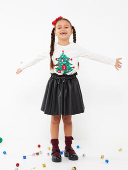 Bisiklet Yaka Y?lba?? Temal? Uzun Kollu K?z ?ocuk Ti??rt - Waikiki фото 2