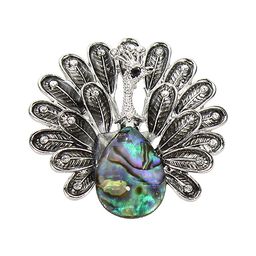 Брошь перламутр "Павлин-2" гелиотис пышный хвост