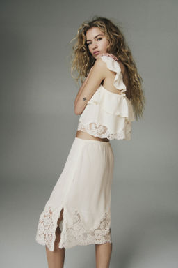 Falda de viscosa con detalles de encaje - H&m фото 3