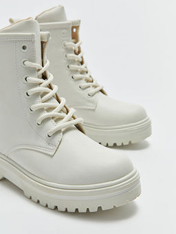 Deri G?r?n?ml? Fermuarl? K?z ?ocuk Bot - Waikiki фото 3