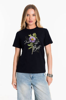 Футболка с принтом М326067Пв синий