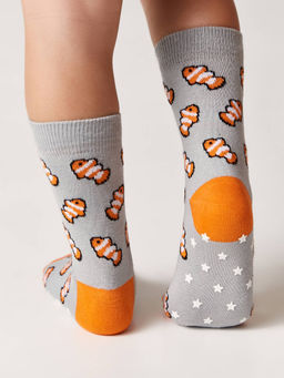 Цена за 2 пары Conte-kids Антискользящие носки TIP-TOP с рисунками серый