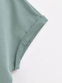 CONTE Oversize-футболка из футера c разрезами по бокам Аrte de viajar LD 1630 green