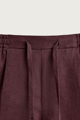 BERMUDA RELAXED FIT 100% LINO / Burdeos - Zara фото 13