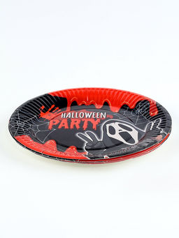 Посуда одноразовая бумажная для праздника Halloween party, 6 тарелок, 6 стаканов