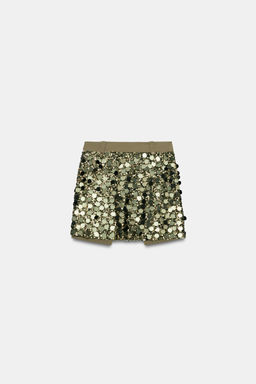 FALDA MINI LENTEJUELAS / Verde - Zara фото 8