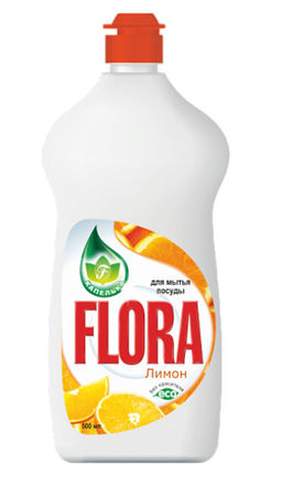 Средство для посуды 500мл КАПЕЛЬКА FLORA Лимон (дозатор) фото 2