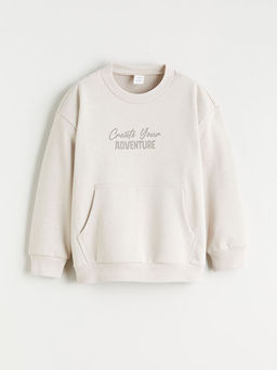 Bask?l? Erkek ?ocuk Sweatshirt