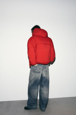 ANORAK CAPUCHA 60% PLUM?N 40% PLUMA ALAMARES / Rojo - Zara фото 4